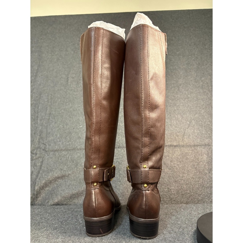 Lauren‎ Ralph Lauren Micah Brown Leather Riding Boots Women's 6B Gold Buckle - Picture 7 of 9